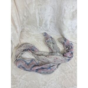 Justin & Taylor Pink Blue Geometric Paisley Print Lightweight Scarf‎ NWT